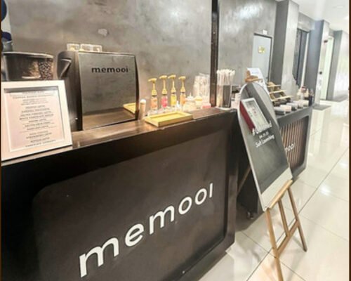 Memooi coffee cart indoor setup