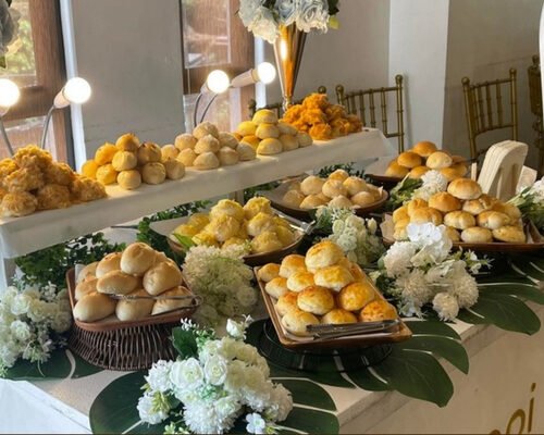 Wedding reception bread and pastry spread