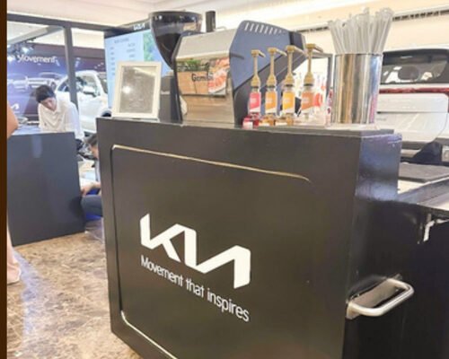 Kia brand activation coffee cart